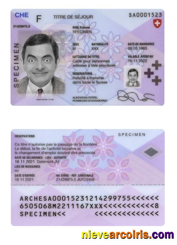 Switzerland residence permit card